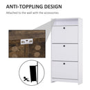 Shoe Storage Cabinet, 3 Drawers, Chipboard-White