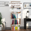 Bookcase, 5-tier, S Shape, Particle Board-White