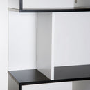 Particle Board 5-tier Bookcase Storage Display Shelving S Shape design Unit Divider Black
