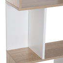 Bookcase, 4-tier, S Shape Particle Board-White/Oak