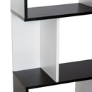 Bookcase, 4-tier, S Shape Particle Board-White/Black