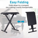 Foldable Piano Stool, 39Lx29Wx51H cm-Black