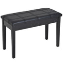 Piano Bench, PU Leather, 49H cm-Black