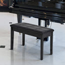 Piano Bench, PU Leather, 49H cm-Black