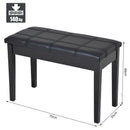 Piano Bench, PU Leather, 49H cm-Black
