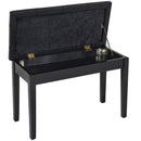 Piano Bench, PU Leather, 49H cm-Black