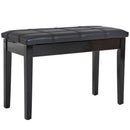 Piano Bench, PU Leather, 49H cm-Black