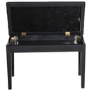 Piano Bench, PU Leather, 49H cm-Black