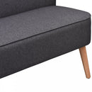 Modern Double Seat Sofa Bed Loveseat Couch Compact Padded Linen Wooden Legs-Dark Grey