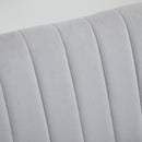 Faux Velvet Upholstered 2-Seater Sofa Small Sofa w/Wood Legs Grey