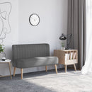 Modern Double Seat Sofa Loveseat Couch 2 Seater Compact Sofa Padded Linen Wood Leg, Charcoal Grey Legs