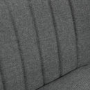 Modern Double Seat Sofa Loveseat Couch 2 Seater Compact Sofa Padded Linen Wood Leg, Charcoal Grey Legs