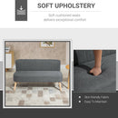 Modern Double Loveseat Couch 2 Seater Compact Sofa Padded Linen Wood Leg - Grey