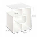 Wooden Side Table, 3 Tier End Table with Open Storage Shelves, Living Room Coffee Table Organiser Unit, White 3-Tier Shelves Book Magazine Desk Shelving