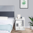 Wooden Side Table, 3 Tier End Table with Open Storage Shelves, Living Room Coffee Table Organiser Unit, White 3-Tier Shelves Book Magazine Desk Shelving