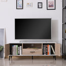 TV Stand, 120Lx40Wx44.5H cm-Oak/White Colour