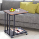 Side Coffee  Table, 51Lx36Wx61H cm-Wood Grain/Black Colour