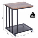 Side Coffee  Table, 51Lx36Wx61H cm-Wood Grain/Black Colour