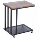 Side Coffee  Table, 51Lx36Wx61H cm-Wood Grain/Black Colour