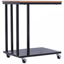 Side Coffee  Table, 51Lx36Wx61H cm-Wood Grain/Black Colour
