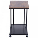 Side Coffee  Table, 51Lx36Wx61H cm-Wood Grain/Black Colour