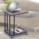 Side Coffee  Table, 51Lx36Wx61H cm-Wood Grain/Black Colour