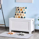 HOMCOM Large Storage Box with Lid & Safety Hinges, White