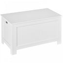 HOMCOM Large Storage Box with Lid & Safety Hinges, White