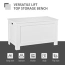 HOMCOM Large Storage Box with Lid & Safety Hinges, White