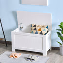 HOMCOM Large Storage Box with Lid & Safety Hinges, White
