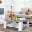 HOMCOM Rustic Coffee Table - Grey  & White