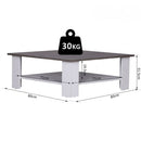 HOMCOM Rustic Coffee Table - Grey  & White