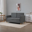 Sofa Double Seat Compact Loveseat Couch Living Room Furniture with Armrest - Grey