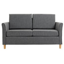 Sofa Double Seat Compact Loveseat Couch Living Room Furniture with Armrest - Grey