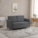 Sofa Double Seat Compact Loveseat Couch Living Room Furniture with Armrest - Grey