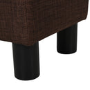 Linen Fabric Footstool Ottoman Cube w/ 4 Plastic Legs Black
