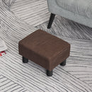 Linen Fabric Footstool Ottoman Cube w/ 4 Plastic Legs Black