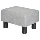 Linen Fabric Footstool Foot rest Small Seat Foot Rest Chair Ottoman Grey Home Office with Legs