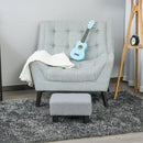 Linen Fabric Footstool Foot rest Small Seat Foot Rest Chair Ottoman Grey Home Office with Legs