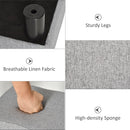 Linen Fabric Footstool Foot rest Small Seat Foot Rest Chair Ottoman Grey Home Office with Legs