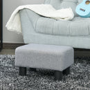 Linen Fabric Footstool Foot rest Small Seat Foot Rest Chair Ottoman Grey Home Office with Legs