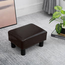 PU Faux Leather Footstool Ottoman Cube w/ 4 Plastic Legs Black