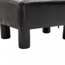 PU Faux Leather Footstool Ottoman Cube w/ 4 Plastic Legs Black