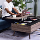 Particle Board Lift-Top Storage Coffee Table Wood Tone
