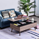 Particle Board Lift-Top Storage Coffee Table Wood Tone