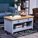 MDF Rustic 2-Drawer Coffee Table Grey