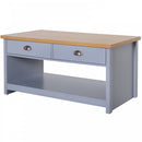 MDF Rustic 2-Drawer Coffee Table Grey