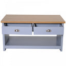 MDF Rustic 2-Drawer Coffee Table Grey