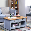MDF Rustic 2-Drawer Coffee Table Grey