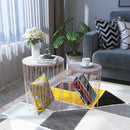 Metal Base MDF Top Duo-Pack Lift-Top Bedside Table Rose Gold